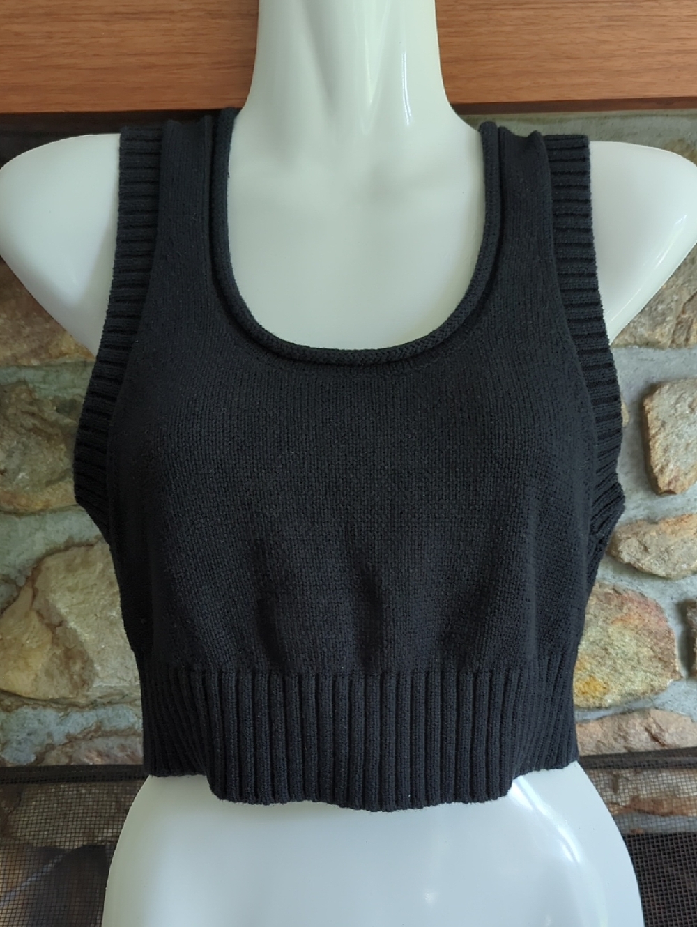 Reformation Black Norma Cotton Sweater Tank - Picture 2 of 6